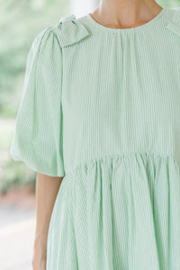 Dreaming Of The Day Green Striped Dress