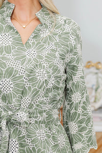 NURSING COLLECTION: My Kind Of Day Olive Eyelet Dress