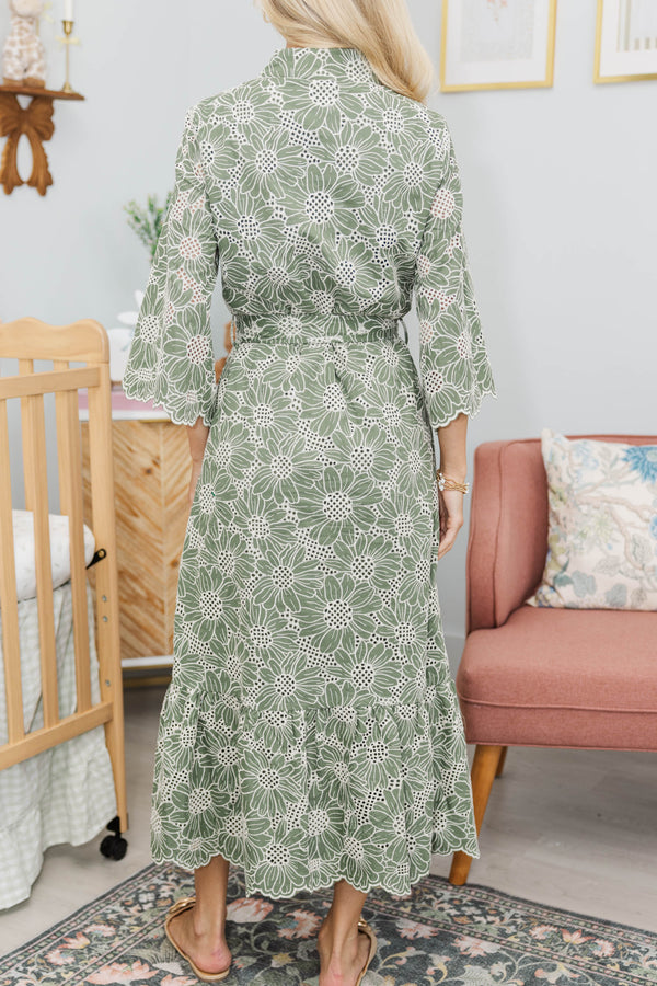 NURSING COLLECTION: My Kind Of Day Olive Eyelet Dress