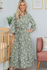 NURSING COLLECTION: My Kind Of Day Olive Eyelet Dress