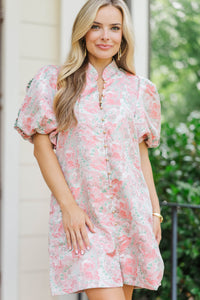Chic Influence Pink Brocade Dress