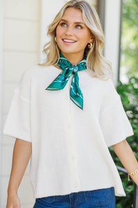 Front Of The Class Green Toile Neck Scarf