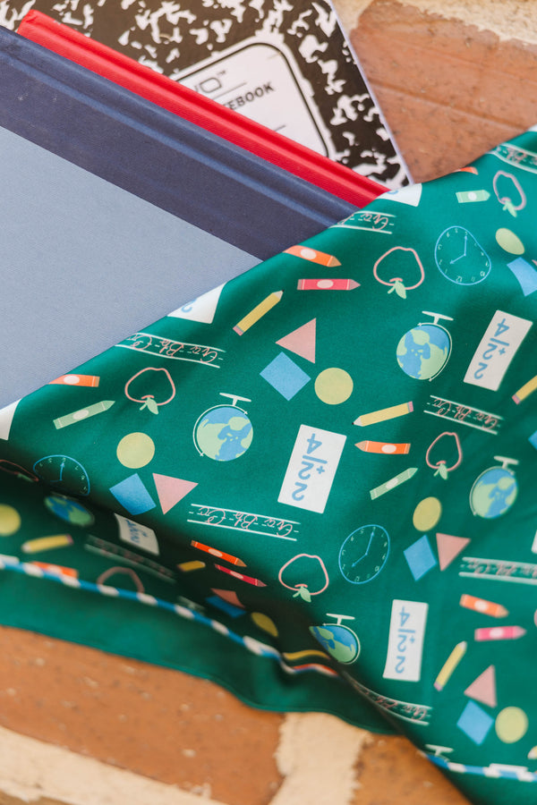 Front Of The Class Green Toile Neck Scarf