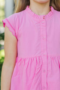 Girls: Darling Details Pink Tiered Dress