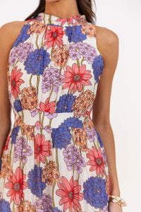 Fresh Focus Blue Floral Maxi Dress