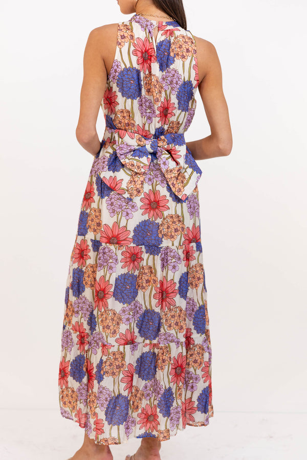 Fresh Focus Blue Floral Maxi Dress