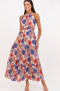 Fresh Focus Blue Floral Maxi Dress