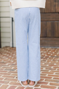 Girls: The Iconic Blue Striped Foldover Pants