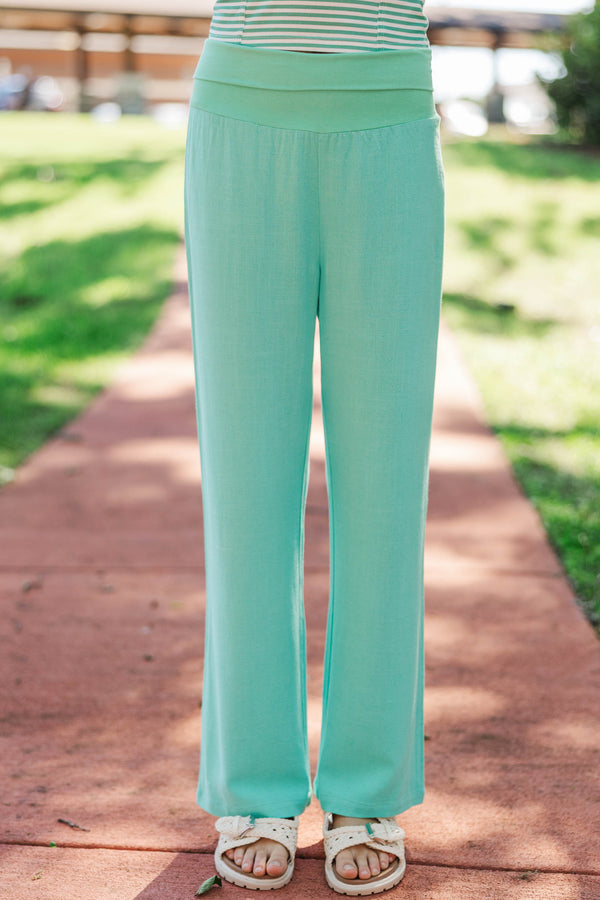 Girls: The Iconic Teal Foldover Pants