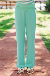 Girls: The Iconic Teal Foldover Pants