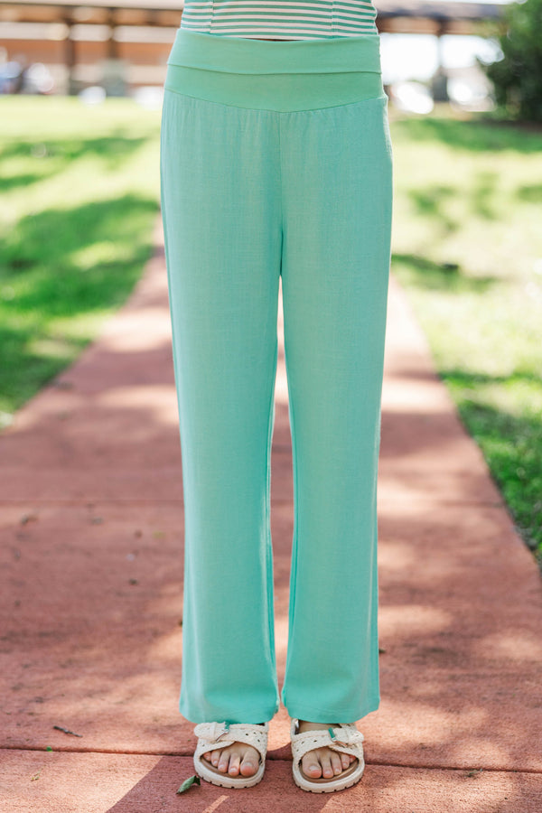 Girls: The Iconic Teal Foldover Pants