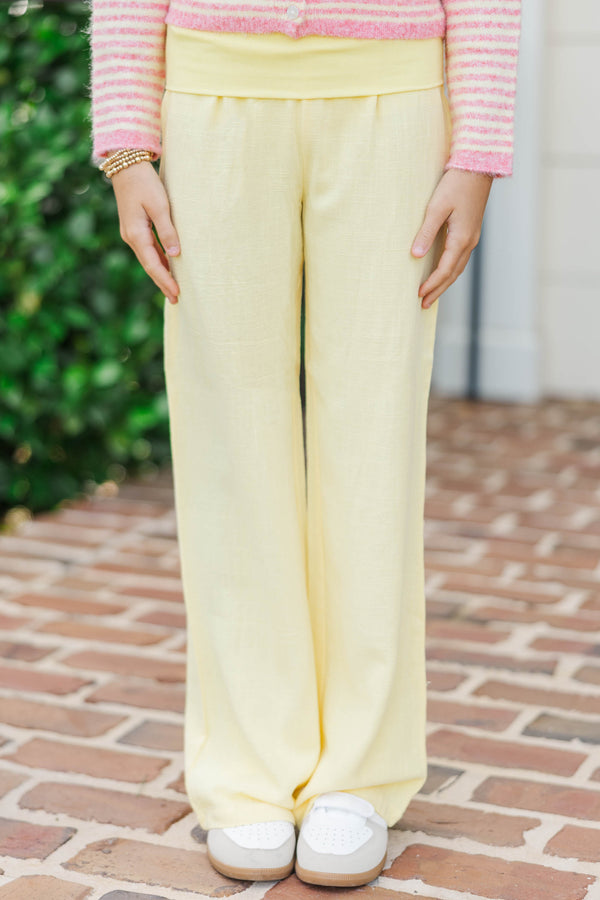 Girls: The Iconic Butter Yellow Foldover Pants