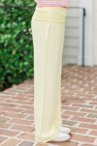 Girls: The Iconic Butter Yellow Foldover Pants