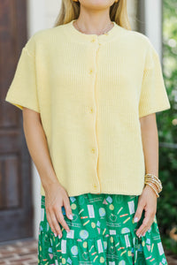 Top Of Class Yellow Short Sleeve Cardigan