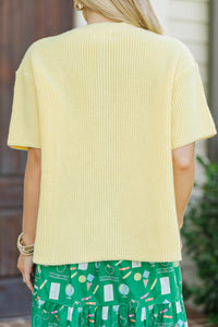 Top Of Class Yellow Short Sleeve Cardigan