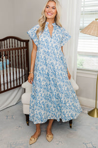 NURSING COLLECTION: In Your Dreams Blue/White Toile Midi Dress