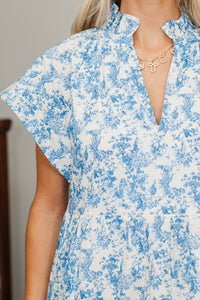 NURSING COLLECTION: In Your Dreams Blue/White Toile Midi Dress