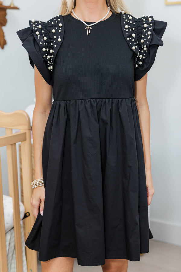 NURSING COLLECTION: Perfectly Lovely Black Embellished Dress