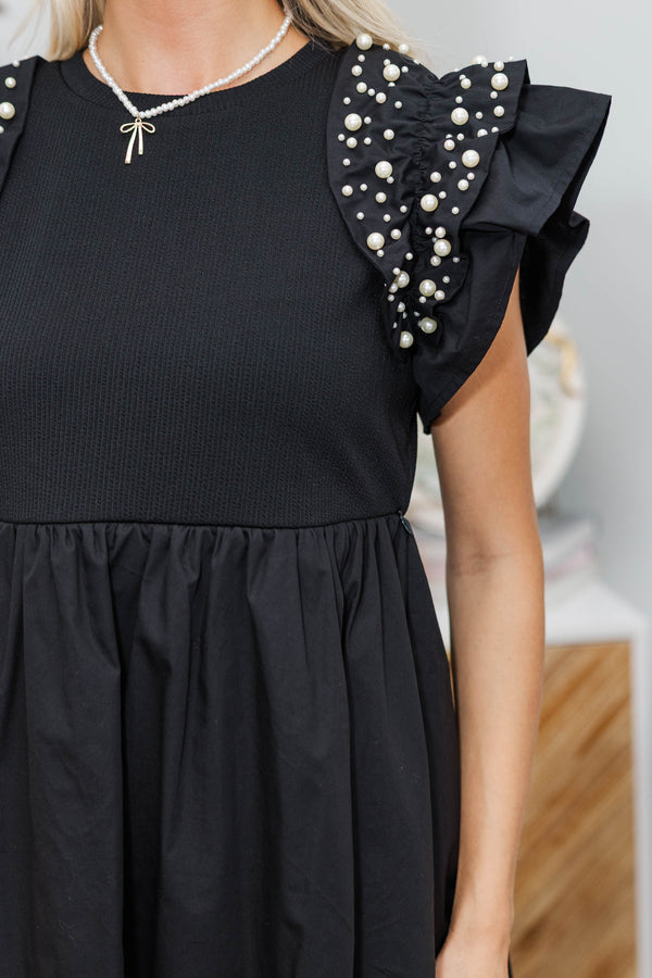NURSING COLLECTION: Perfectly Lovely Black Embellished Dress
