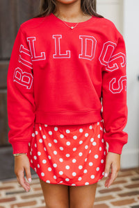 Girls: Go Bulldogs Red Sweatshirt