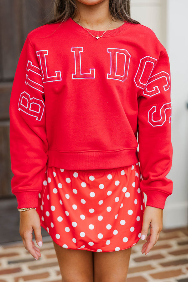 Girls: Go Bulldogs Red Sweatshirt