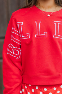 Girls: Go Bulldogs Red Sweatshirt