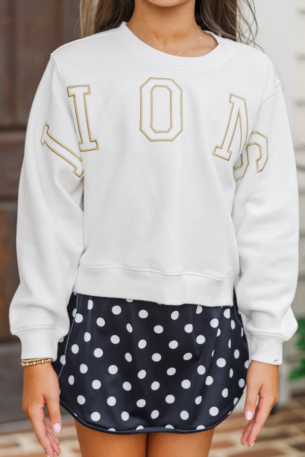 Girls: Go Lions White Sweatshirt