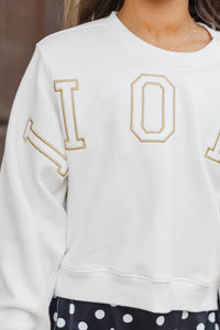 Girls: Go Lions White Sweatshirt