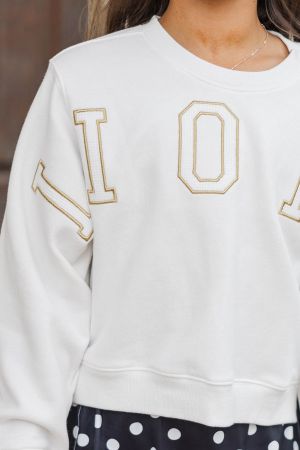 Girls: Go Lions White Sweatshirt