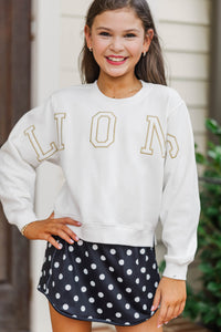 Girls: Go Lions White Sweatshirt