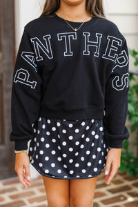 Girls: Go Panthers Black Sweatshirt