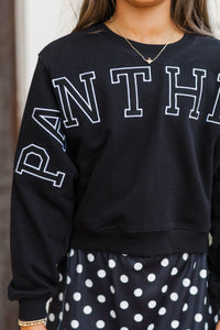 Girls: Go Panthers Black Sweatshirt