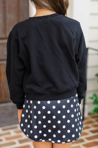 Girls: Go Panthers Black Sweatshirt