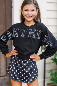 Girls: Go Panthers Black Sweatshirt