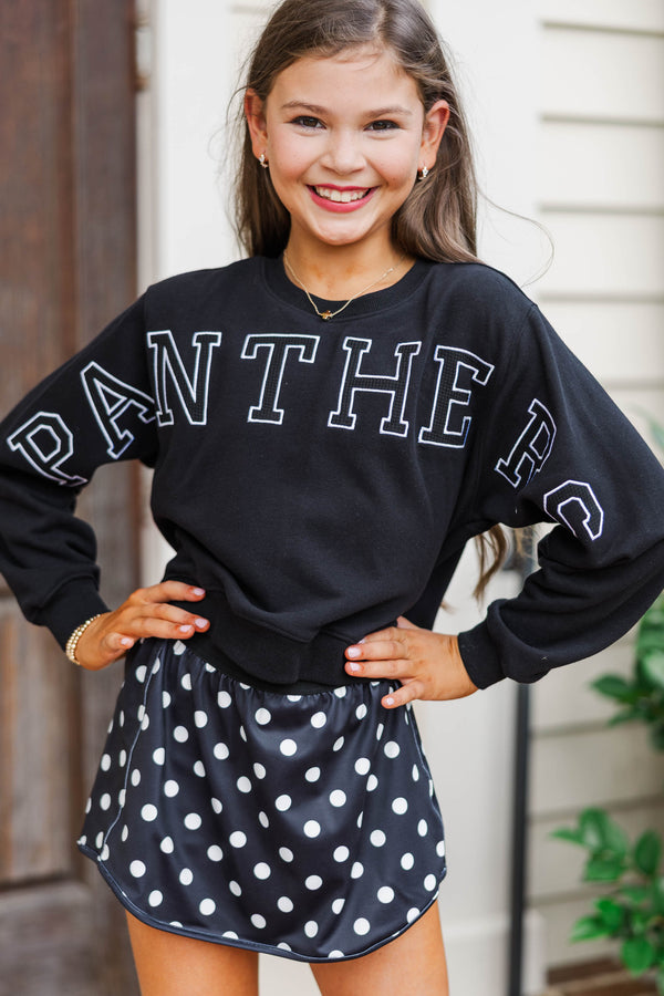 Girls: Go Panthers Black Sweatshirt