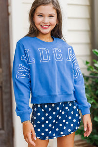 Girls: Go Wildcats Royal Blue Graphic Sweatshirt