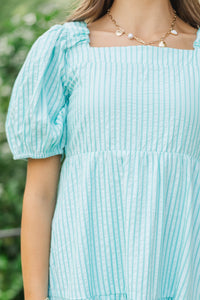 Girls: Think About It Mint Striped Midi Dress