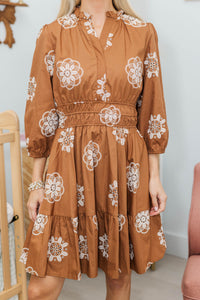 NURSING COLLECTION: It's All Alright Brown Eyelet Dress