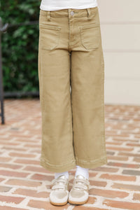 Girls: Give It Your All Olive Wide Leg Jeans