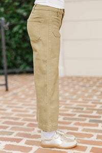 Girls: Give It Your All Olive Wide Leg Jeans