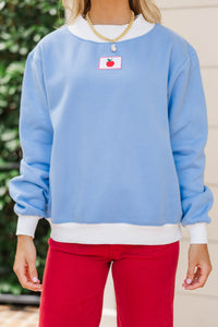 Class Is In Session Blue Mock Neck Sweatshirt