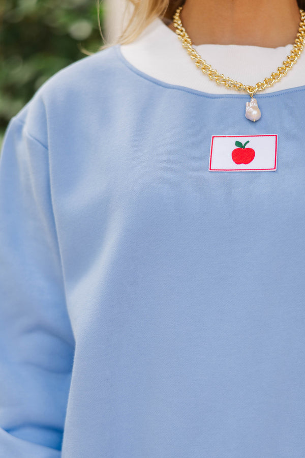Class Is In Session Blue Mock Neck Sweatshirt