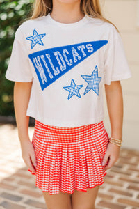 Girls: Varsity Pennant Blue Wildcats Tee