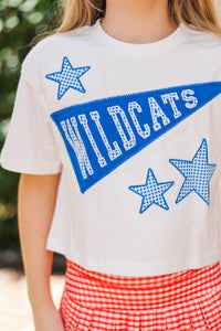 Girls: Varsity Pennant Blue Wildcats Tee