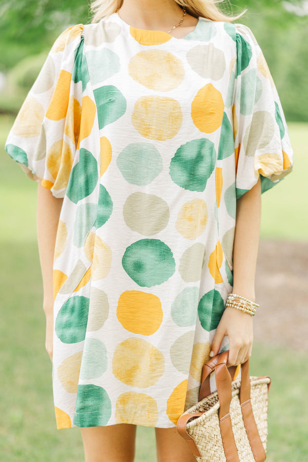 Happy Ending Green Polka Dot Dress
