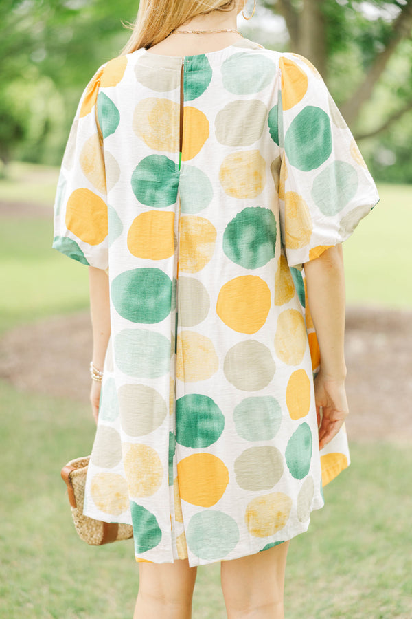 Happy Ending Green Polka Dot Dress