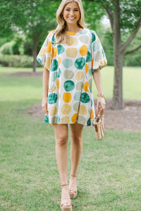 Happy Ending Green Polka Dot Dress