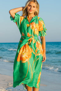 Couldn’t Love It More Green Floral Midi Dress