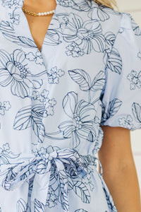 The Best Surprise Blue Floral Midi Dress