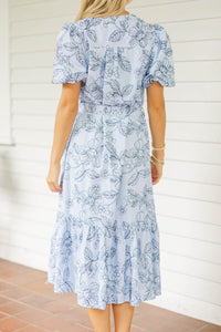 The Best Surprise Blue Floral Midi Dress
